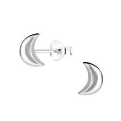 Silver Moon Stud Earrings - Wholesale - 18056