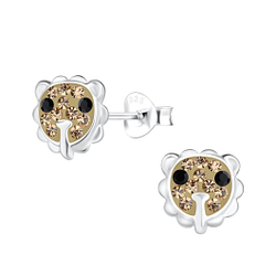 Silver Lion Stud Earrings - Wholesale - 18067 Silver Lion Stud Earrings - Wholesale - 18067