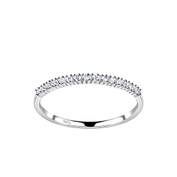 Silver Half Eternity Ring - Wholesale - 18095 Silver Half Eternity Ring - Wholesale - 18095