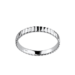 Silver Patterned Ring - Wholesale - 18314