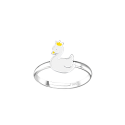 Silver Swan Adjustable Ring - Wholesale - 18849 Silver Swan Adjustable Ring - Wholesale - 18849