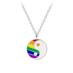 Silver Yin Yang Necklace - Wholesale - 18745
