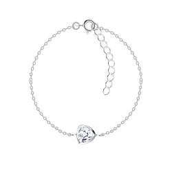 6mm Trillion Cubic Zirconia Silver Bracelet - Wholesale - 18834