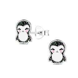 Silver Penguin Stud Earrings - Wholesale - 18799 Silver Penguin Stud Earrings - Wholesale - 18799