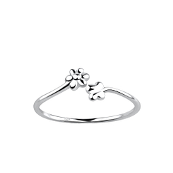 Silver Opened Flower Ring - Wholesale - 18659 Silver Opened Flower Ring - Wholesale - 18659