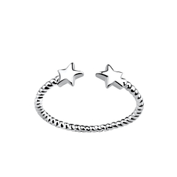 Silver Opened Star Ring - Wholesale - 19117 Silver Opened Star Ring - Wholesale - 19117