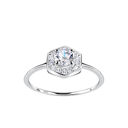 Silver Hexagon Ring - Wholesale - 19249 Silver Hexagon Ring - Wholesale - 19249