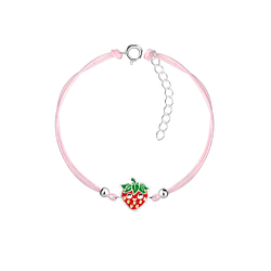 Silver Strawberry Cord Bracelet - Wholesale - 19171 Silver Strawberry Cord Bracelet - Wholesale - 19171