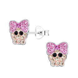 Silver Skull Stud Earrings - Wholesale - 19258 Silver Skull Stud Earrings - Wholesale - 19258