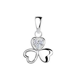 Silver Shamrock Pendant - Wholesale - 19344