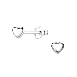 Silver Heart Stud Earrings - Wholesale - 20738
