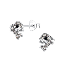 Silver Dolphin Stud Earrings - Wholesale - 19383