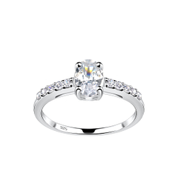 Silver Oval Stone Ring - Wholesale - 19222 Silver Oval Stone Ring - Wholesale - 19222