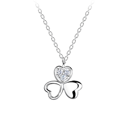 Silver Shamrock Necklace - Wholesale - 19550