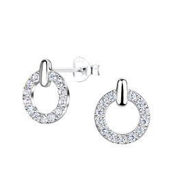 Silver Geometric Stud Earrings - Wholesale - 19530