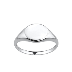 Silver Oval Signet Ring - Wholesale - 19612