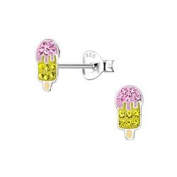 Silver Ice cream Stud Earrings - Wholesale - 19696 Silver Ice cream Stud Earrings - Wholesale - 19696