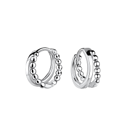 11mm Silver Ball Huggie Earrings - Wholesale - 19731