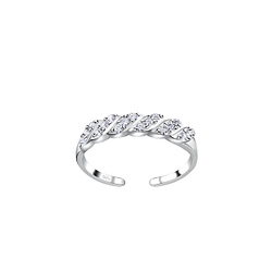 Silver Braid Toe Ring - Wholesale - 19783 Silver Braid Toe Ring - Wholesale - 19783
