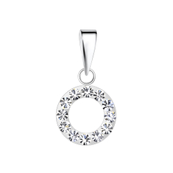 Silver Crystal Circle Pendant - Wholesale - 19800