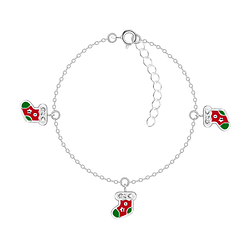 Silver Christmas Stocking Bracelet - Wholesale - 20215