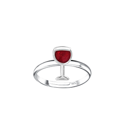 Silver Glass Adjustable Ring - Wholesale - 20207 Silver Glass Adjustable Ring - Wholesale - 20207