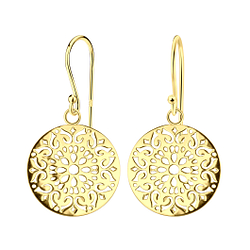 Silver Open Art Filigree Earrings - Wholesale - 21018