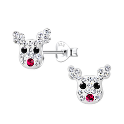 Silver Reindeer Stud Earrings - Wholesale - 20598