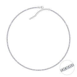 Silver Tennis Necklace - Wholesale - 20544