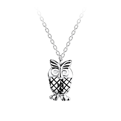 Silver Owl Necklace - Wholesale - 20817 Silver Owl Necklace - Wholesale - 20817