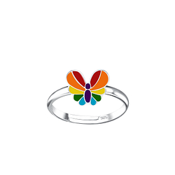 Silver Butterfly Adjustable Ring - Wholesale - 20777 Silver Butterfly Adjustable Ring - Wholesale - 20777