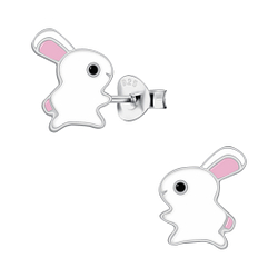 Silver Rabbit Stud Earrings - Wholesale - 20869
