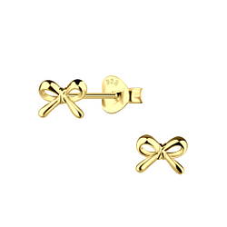 Silver Bow Stud Earrings - Wholesale - 20927