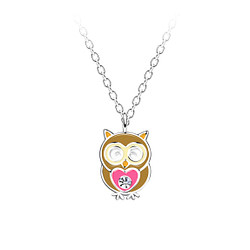 Silver Owl Necklace - Wholesale - 20893 Silver Owl Necklace - Wholesale - 20893