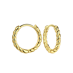 14mm Silver Twisted Huggie Earrings - Wholesale - 21099 14mm Silver Twisted Huggie Earrings - Wholesale - 21099