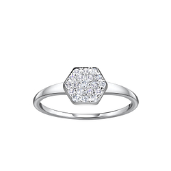 Silver Hexagon Ring - Wholesale - 21439 Silver Hexagon Ring - Wholesale - 21439