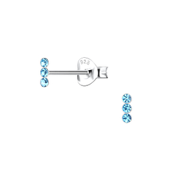 Silver Bar Crystal Stud Earrings - Wholesale - 20554 Silver Bar Crystal Stud Earrings - Wholesale - 20554