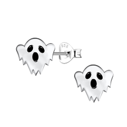 Silver Ghost Stud Earrings - Wholesale - 21527