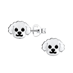 Silver Dog Stud Earrings - Wholesale - 21535 Silver Dog Stud Earrings - Wholesale - 21535