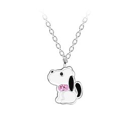 Silver Beagle Dog Necklace - Wholesale - 21605 Silver Beagle Dog Necklace - Wholesale - 21605