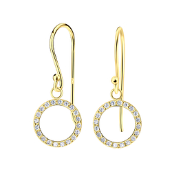 Silver Circle Earrings - Wholesale - 21591