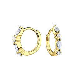 12mm Silver Geometric Huggie Earrings - Wholesale - 21708