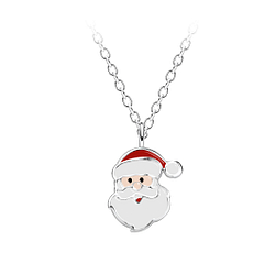Silver Santa Claus Necklace - Wholesale - 14701