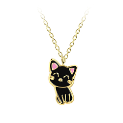 Silver Cat Necklace - Wholesale - 21919