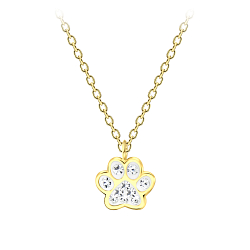Silver Paw Print Necklace - Wholesale - 21992