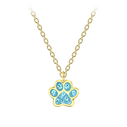 Silver Paw Print Necklace - Wholesale - 21992