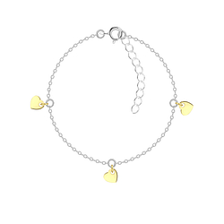 Silver Heart Bracelet - Wholesale - 22288