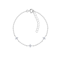 Silver Triple Flower Bracelet - Wholesale - 22625