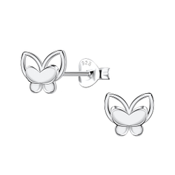 Silver Butterfly Stud Earrings  - Wholesale - 22402