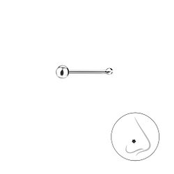 2.5mm Silver Ball Nose Stud With Ball - Wholesale - 22524